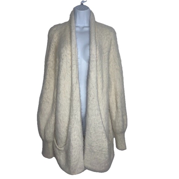 Knitted & Knotted Anthropologie Fuzzy Knit Sweater Cardigan Pockets Women Medium - Picture 2 of 12
